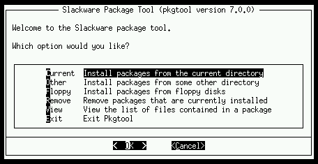 Screenshot of Pkgtool